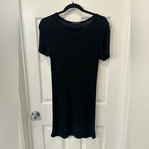 Black Ribbed t shirt dress by Brandy Melville- soft, stretchy, and versatile!